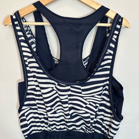 Forla Paris Womens Size L Jumpsuit Sleeveless Striped Pockets Lightweight Boho - Picture 10 of 16